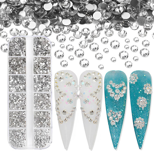 3600pcs Flatback Rhinestones Glass Charms Diamantes Gems Stones for Nail Art 6 Size ss4~ss12 Box Crystal