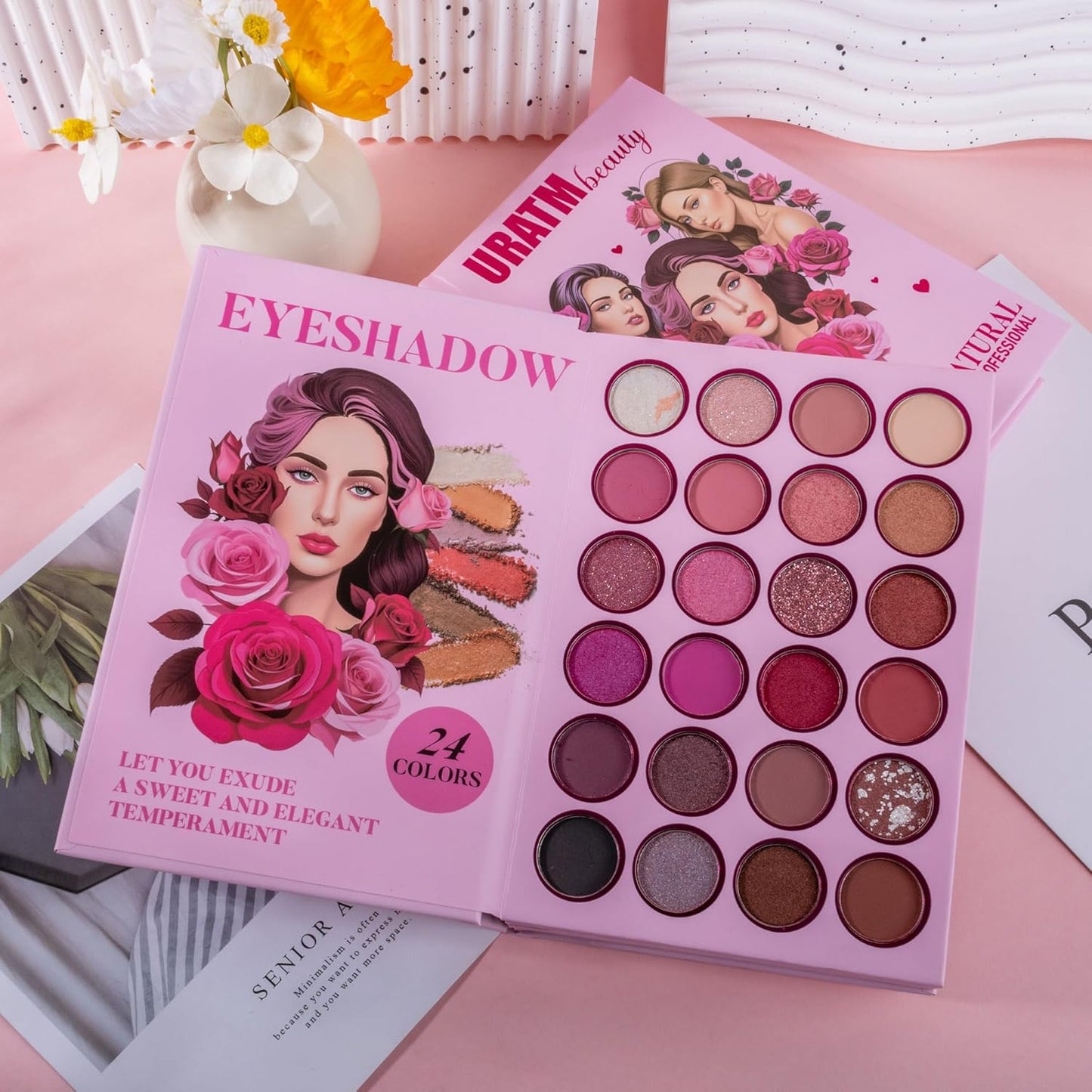 4-Layer Multi - Functional Beauty Book Kit- Style Makeup Palette Ingeniously Combines Eyeshadows, Blushes, Highlighters, Contour Powders In One,Best Choice for A Gift for Women (U103A)