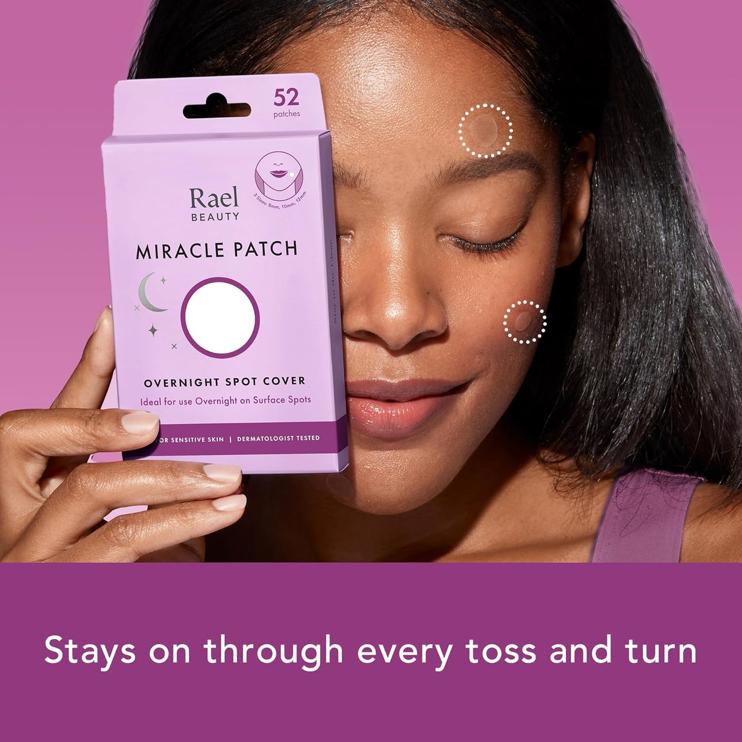 Rael Pimple Patches - Miracle Overnight Spot Cover, Thicker & Extra Adhesion, Hydrocolloid Acne Treatment for Face, Zits & Blemishes, Korean Skin Care, Vegan & Cruelty-Free, 3 Sizes (104 Count)