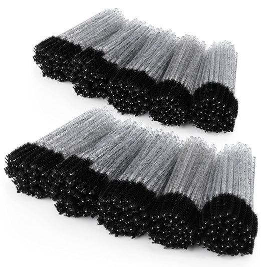 Tbestmax 1000 Disposable Mascara Wands Eyelash Brush Spoolies for Eyebrow Eye Lash Extension Black
