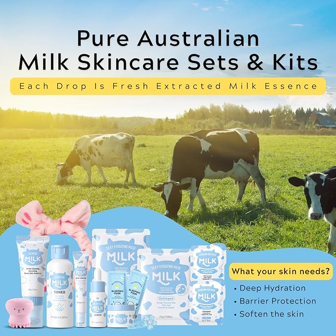 Milk Beauty Gift Set for Women/Girls - Skin Care for Kids Cleaning & Hydrating & Nourish Skincare for Teens 10-12 Ideal for Beginners - Christmas Gifts for Teenage (14Pcs-IN-Gift Box)