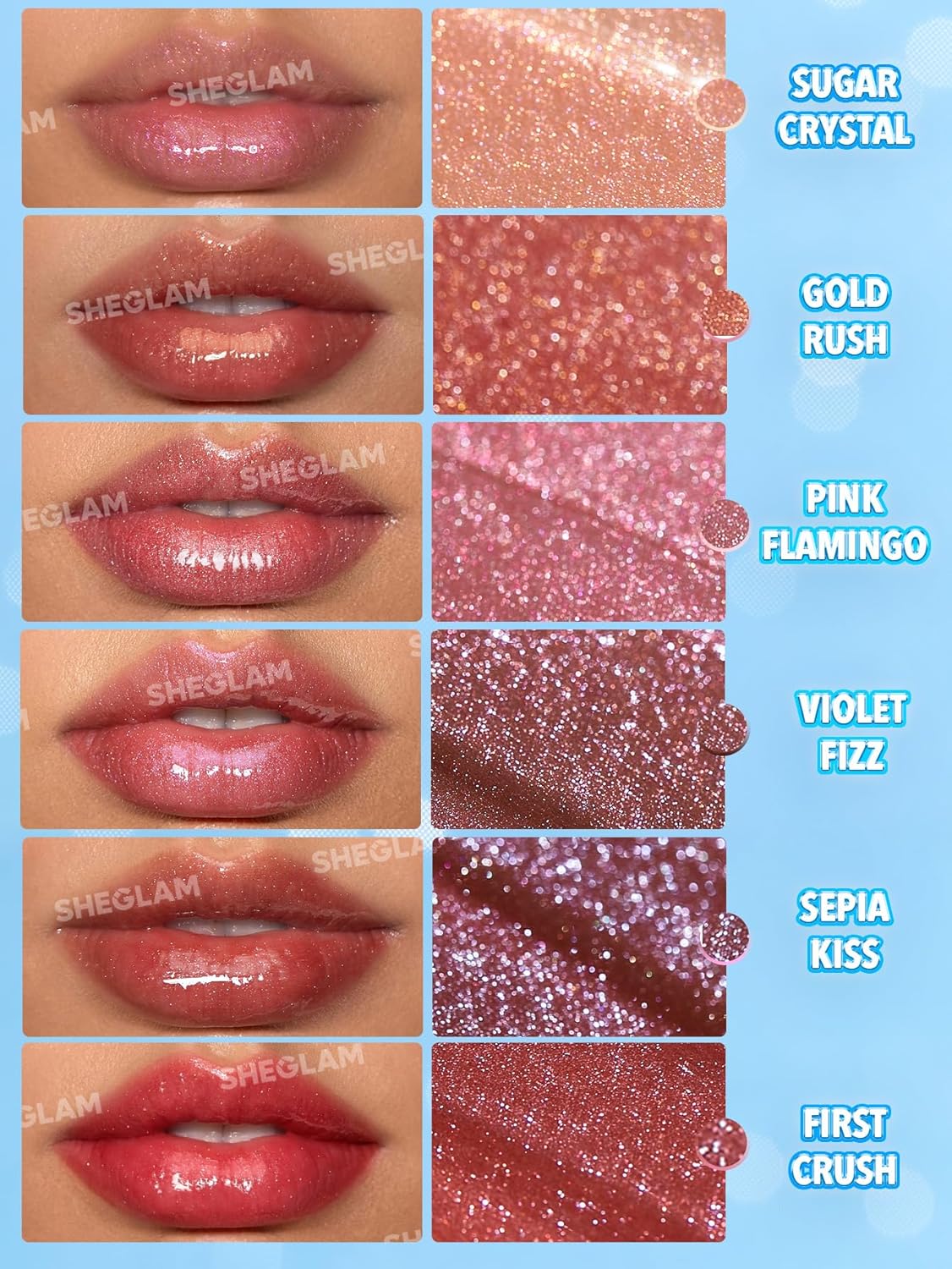 SHEGLAM Pout-Perfect Moisturizing Solid Lip Gloss Shimmer Lip Plumper - Violet Fizz