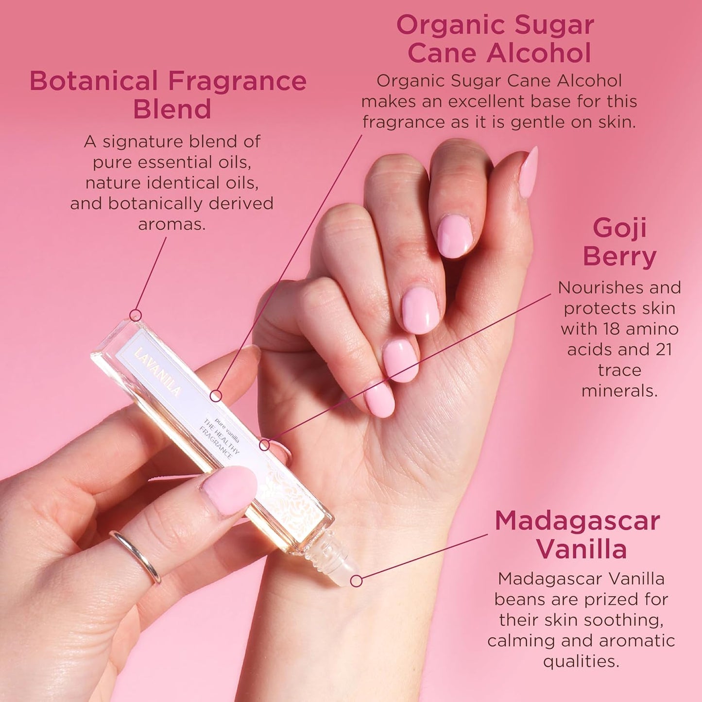 Lavanila Pure Vanilla Travel Size Roller Perfume for Women, 0.32 Oz - Pure Madagascar Vanilla & Creamy Tonka Bean, The Healthy Fragrance, Clean and Natural