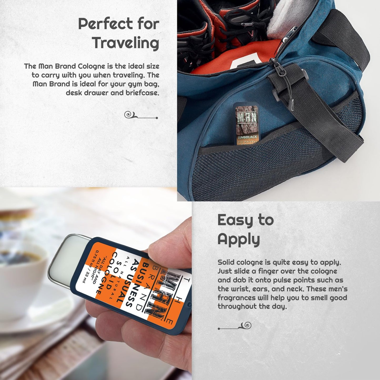 Solid Cologne Sample Set - Mens Sample Cologne Pack - Mens fragrance Sampler Set - Mens Travel Size Cologne Sampler Set (The Triad - 3 Pack - 0.75 oz each)