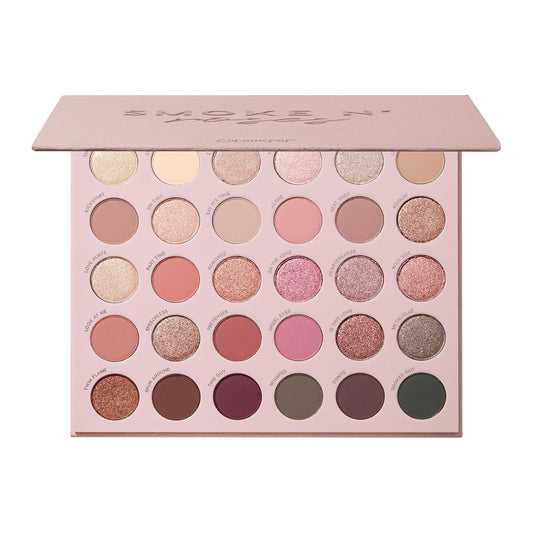 ColourPop Smoke N Roses Eyeshadow Palette - Rosey & Smokey Hues with Metallic and Matte Finishes - High-Pigment Eye Makeup with a Long-Wearing Formula (1.16 oz)