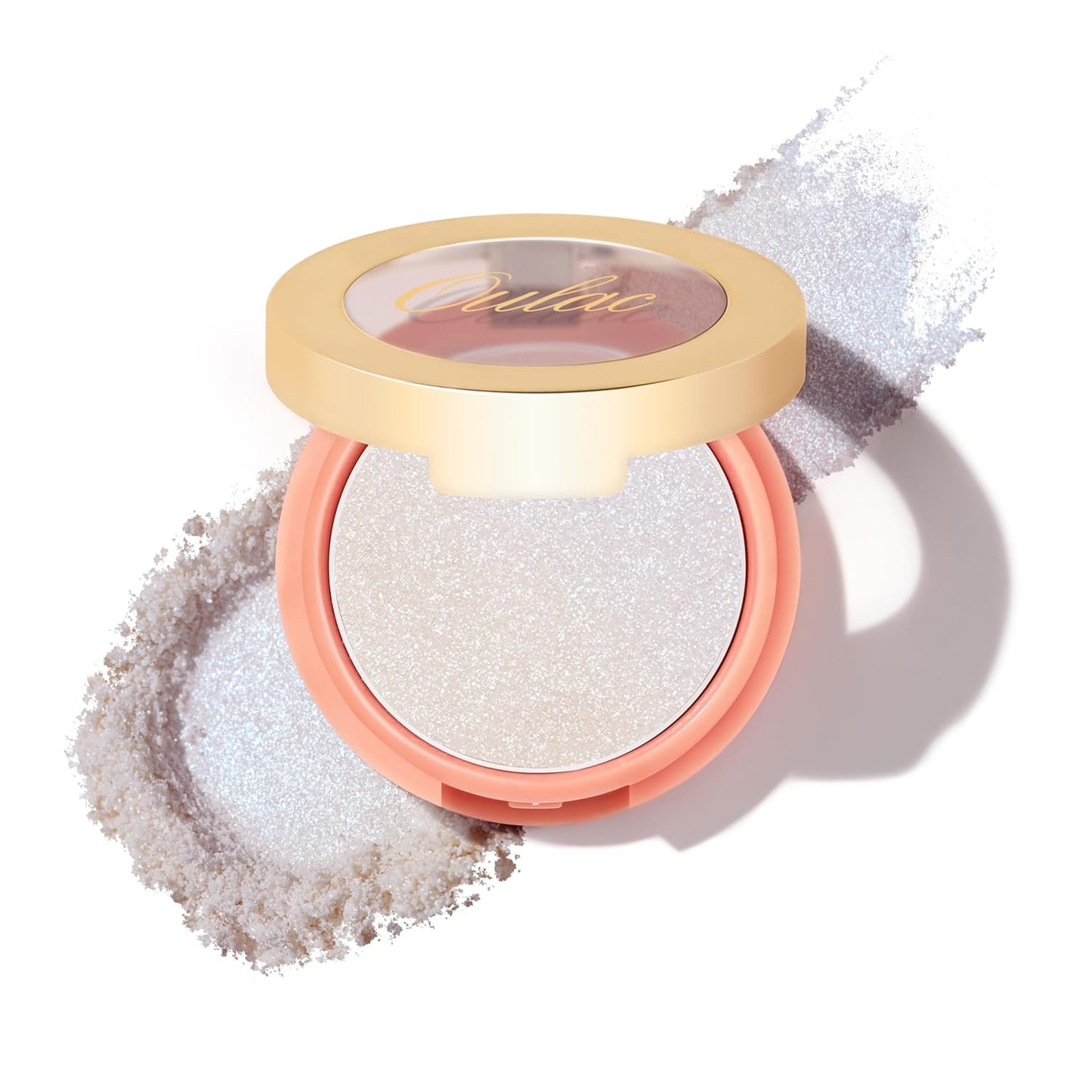 Oulac Holo Highlighter Blush Eyeshadow 2in 1| Intense Subtle Shimmery Blush Creamy Texture| Highlighting Eye Topper| Holographic Color Inner Corner Eye| 4.8g F14 Blue Moon