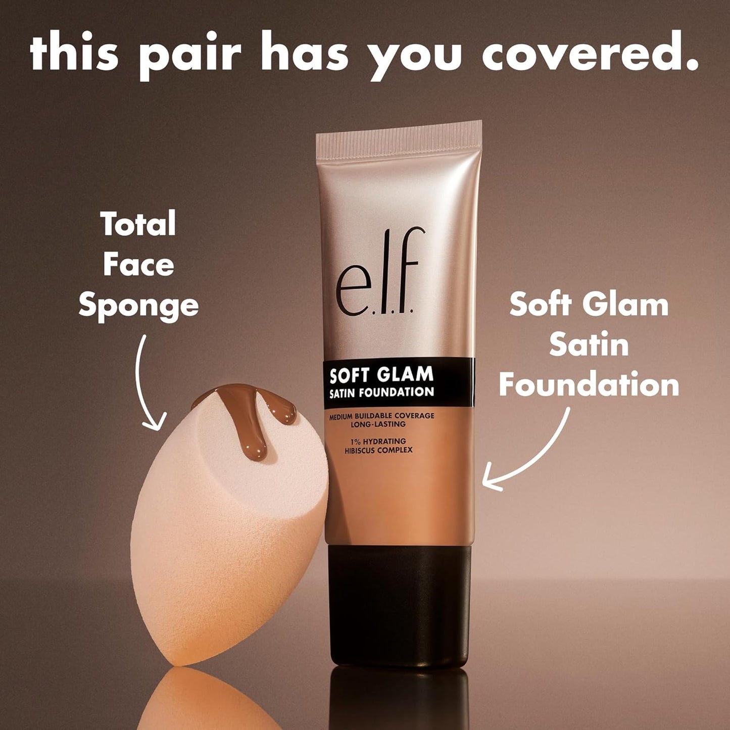 e.l.f. Soft Glam Foundation, Medium Coverage, Long-Lasting & Buildable Foundation For A Smooth, Satin Finish, Vegan & Cruelty-Free, 54 Deep Neutral