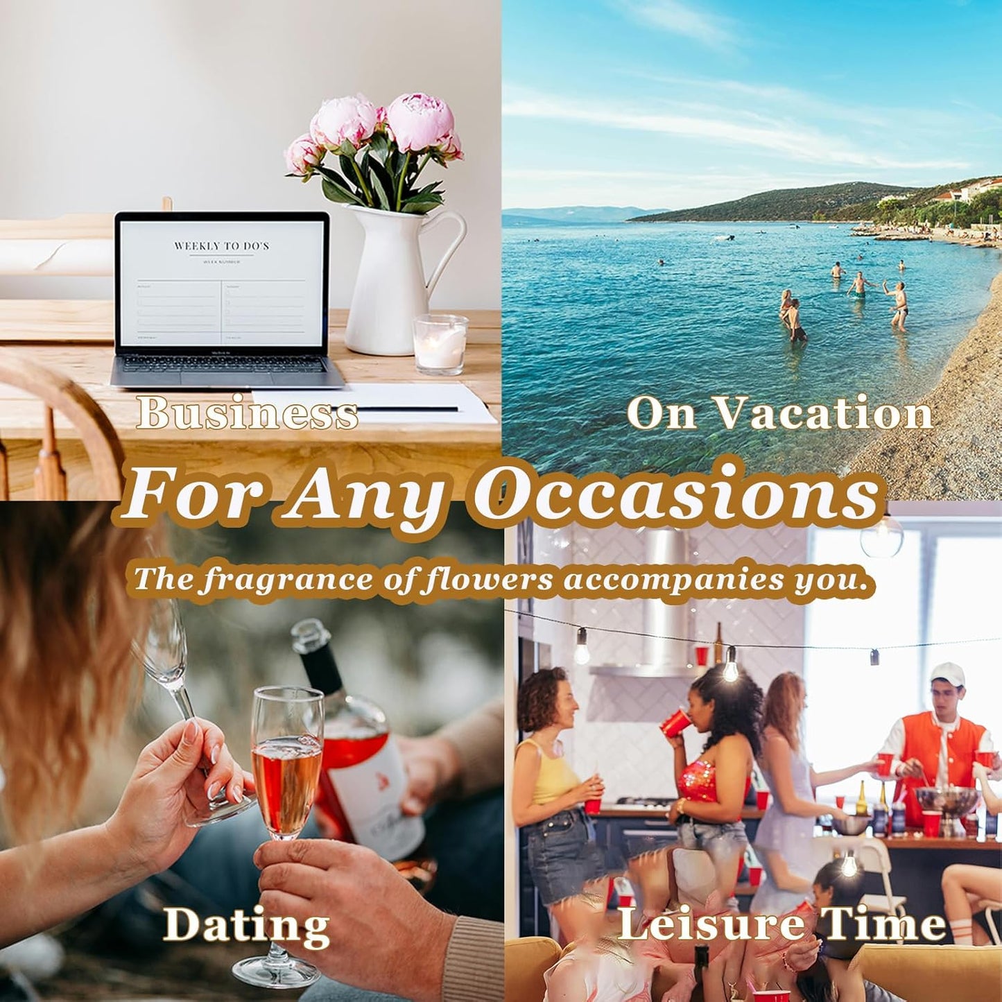 Banami Solid Perfume 3pack - Luxury Gift Set for Women’s | Jasmine,Gardenias,Magnolia | Long Lasting,Floral,Handmade,Alcohol Free