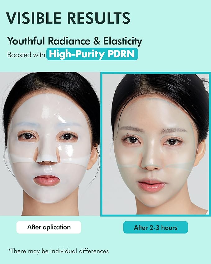 DERMAL SEOUL FACE PDRN Hydrogel Melting Mask 4ea - Korean Overnight Face Mask with 5% Salmon PDRN - Skin Barrier Repair, Regeneration & Sensitive Skin Care - Korean Skincare