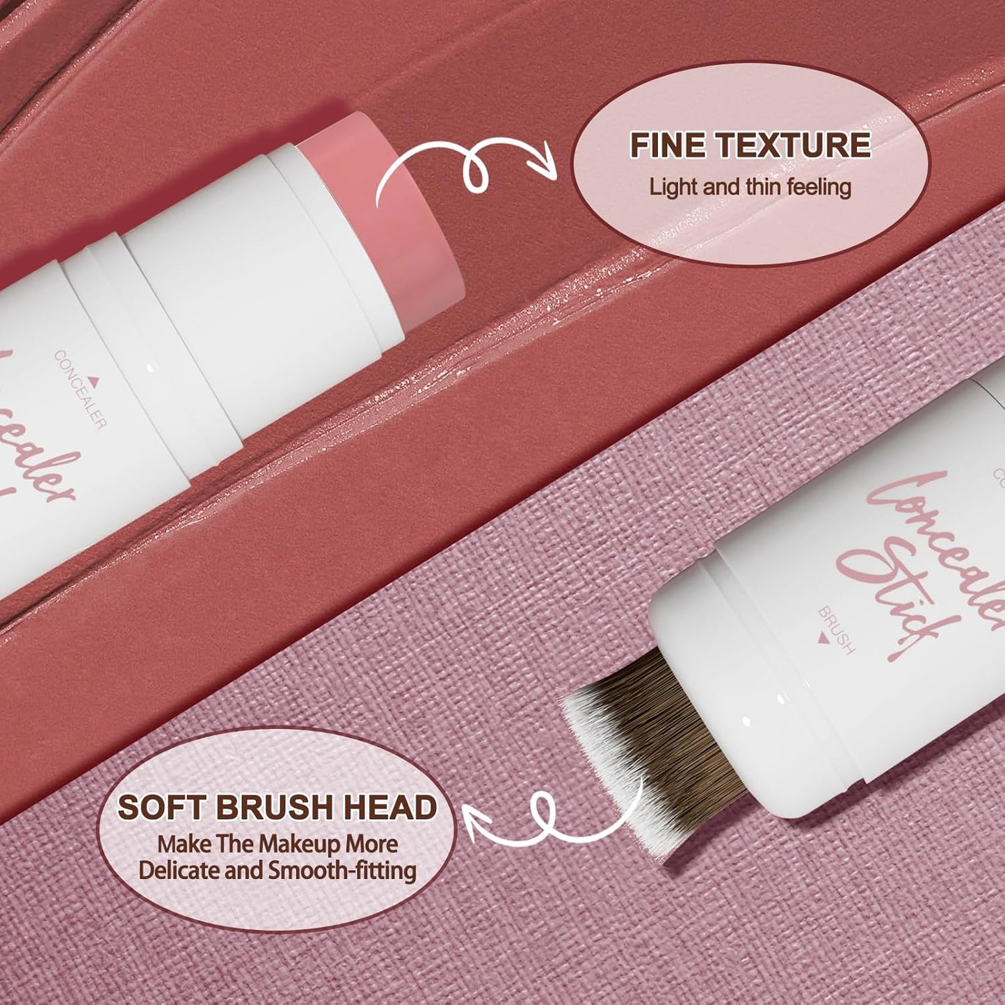 3 Pcs Cream Contour Stick Makeup Kit,Shades with Highlighter Stick,Blush Stick and Bronzer Contour Stick for Brightening and Trimming the Cheeks, Non-greasy, Waterproof Long-lasting Effect(#02,06,09)