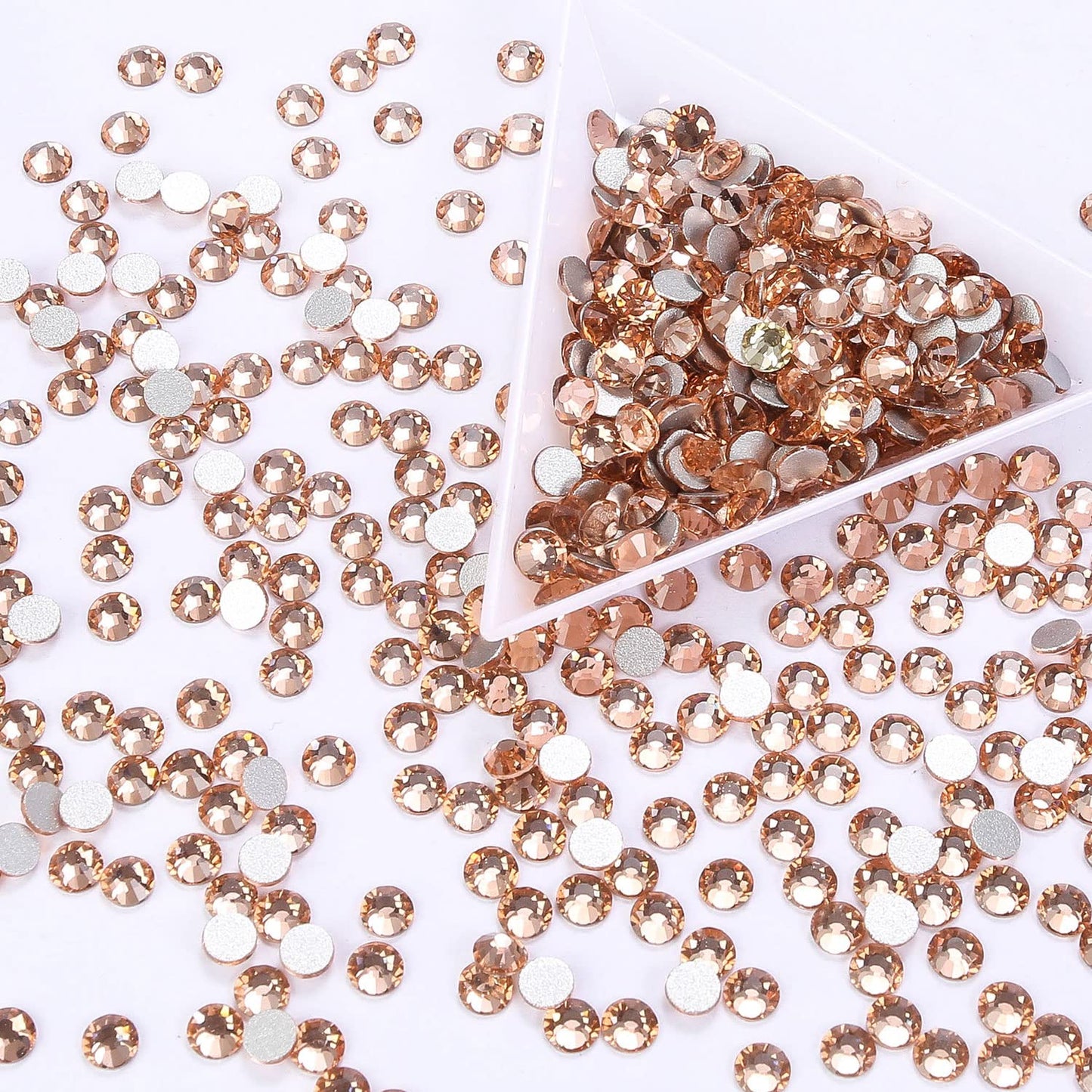 288Pcs Champagne Crystal Rhinestones,Glass Flatback Rhinestones Gemstones for Nail Face Makeup Art Crafts Clothes Decoration -(SS30,6.5mm,Champagne)