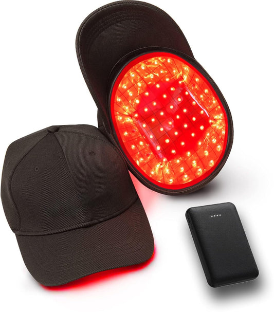 Laser Hair Growth Cap, Red Light Therapy Cap, Low Level Laser Therapy (LLLT) Equipment for Promoting Hair Growth in Women and Men（Black）