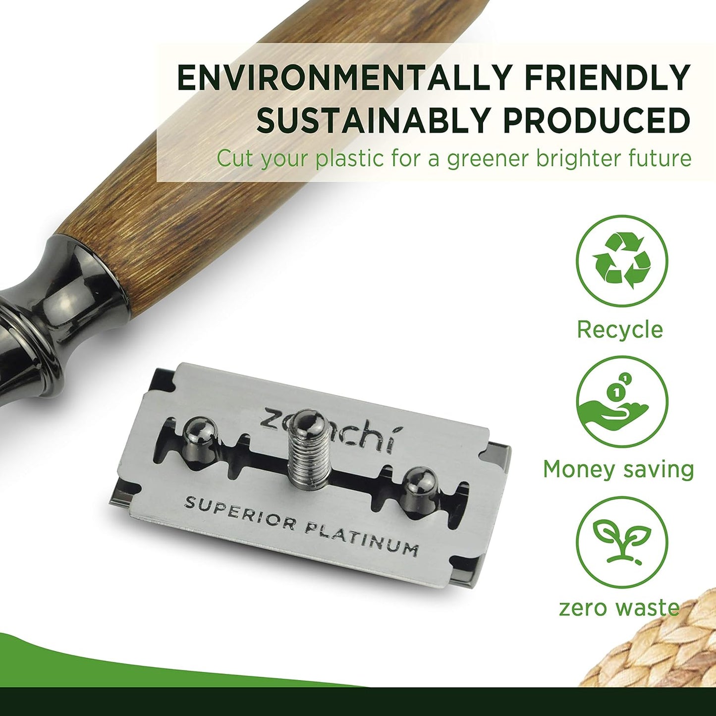 Double Edge Razor Blades, 50 Counts Safety Razor Blades for Shaving, Platinum Stainless Steel Shaving Blades for Men and Women, Fits All Standard Double Edge Razors