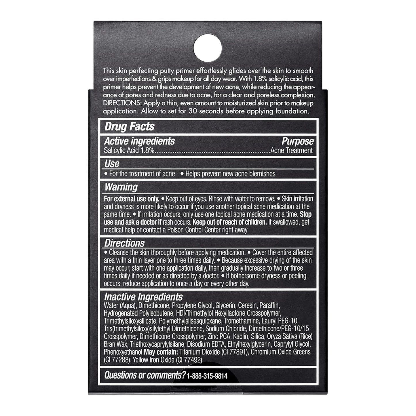 e.l.f. Acne Fighting Putty Primer, Infused with 1.8% Salicylic Acid, Helps Prevents Future Breakouts & Helps Reduce Redness, Minimizes Appearance of Pores, Preps & Primes Skin, 0.74 Oz (21g)