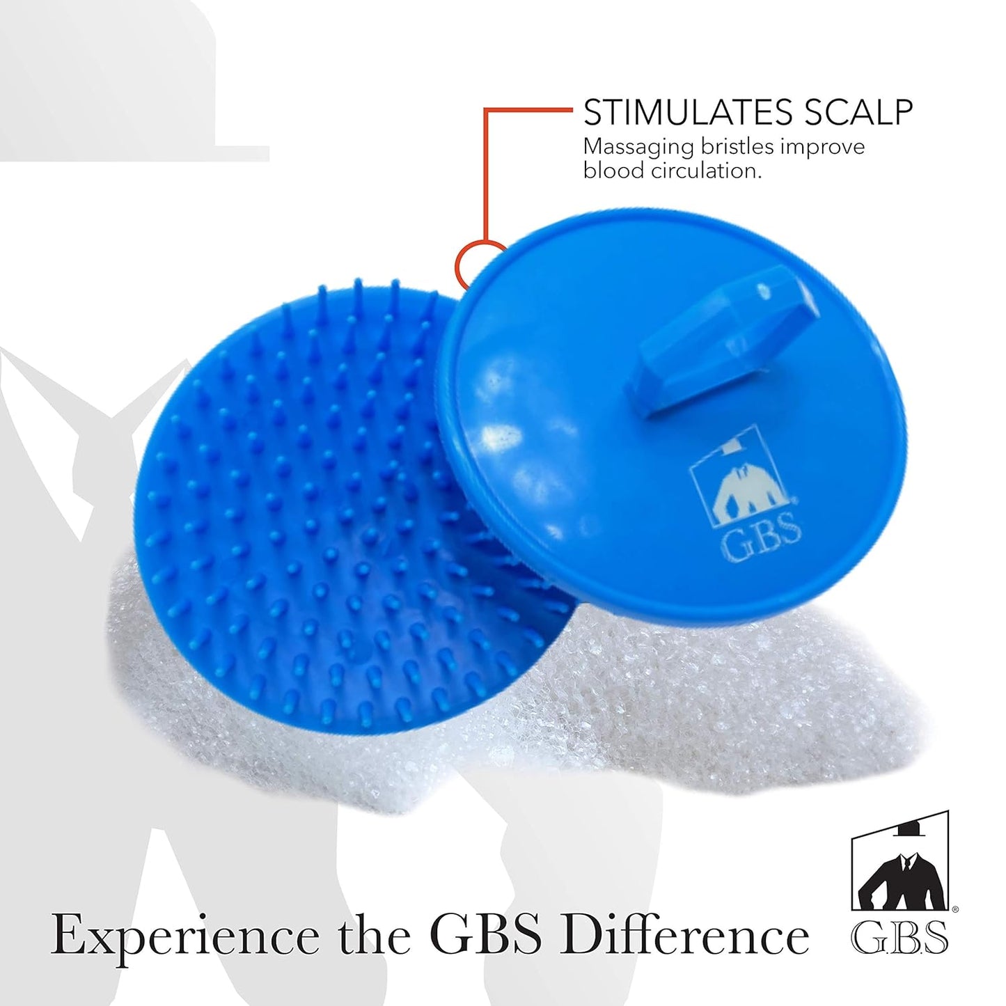 G.B.S Shampoo Scalp Exfoliator Shower Brush 4 Pack -Scrubber,Massager & Beard Exfoliator - Blue