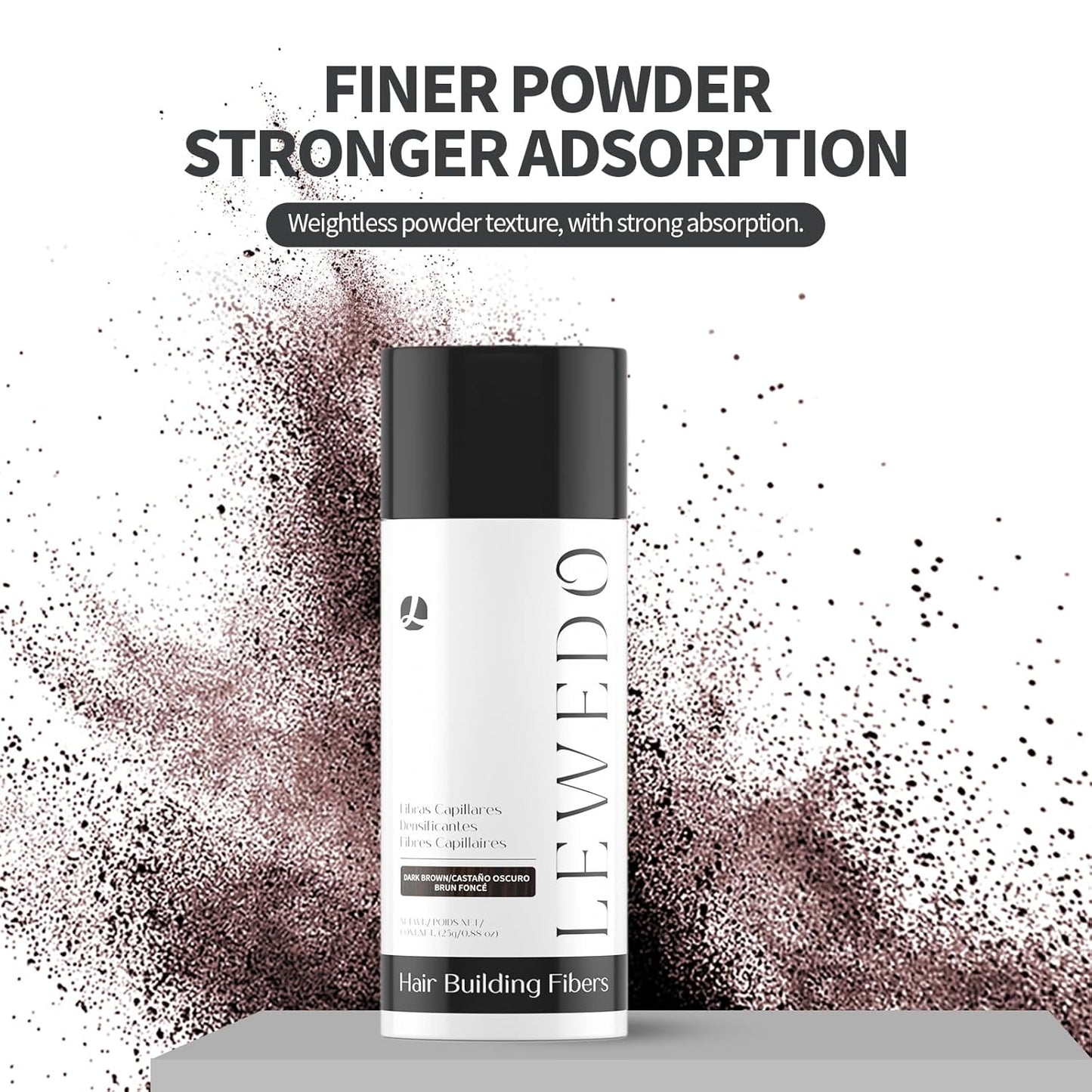 Hair Building Fibers 25G with Precision Spray Applicator - Electrostatic Adsorption for Instant Thicker Hair, Waterproof & Natural Look, Suitable for Men & Women (Medium brown)