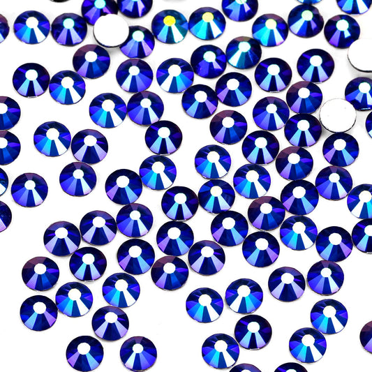 1440Pcs Jet Ab Crystal Rhinestones,Glass Flatback Rhinestones Gemstones for Nail Face Makeup Art Crafts Clothes Decoration -(SS12,3.0mm,Jet Ab)