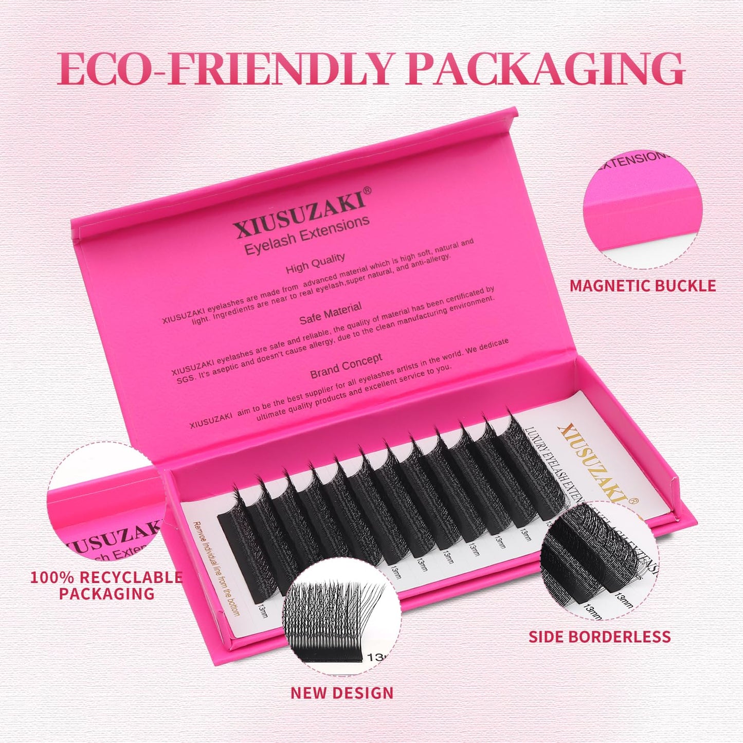 Lash Extensions Three Core Tips 3D Eyelash Extensions W Shape 0.07mm Thickness D Curl 12mm Premade Fans Easy Fan Volume Lashes Matte Black Crisscross(W-3D-Three Core-0.07-D,12mm)