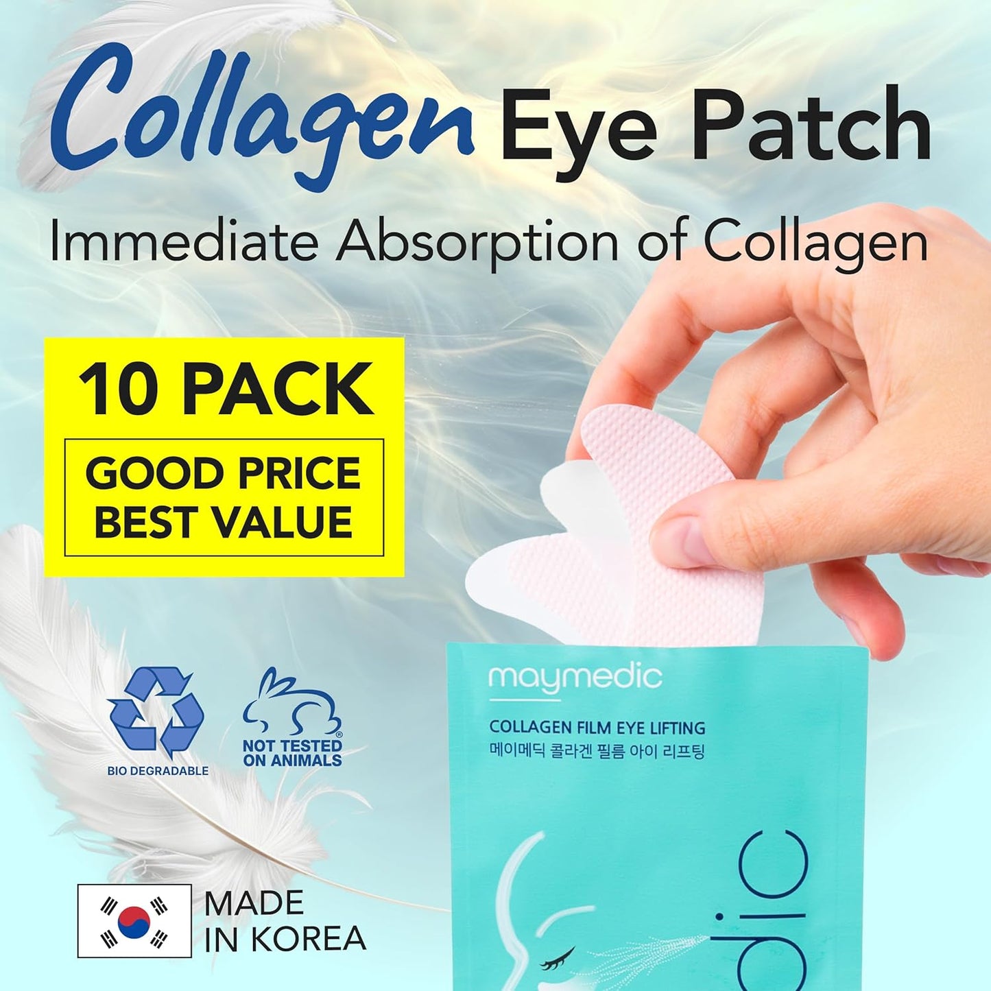 Collagen Eye Patches Hydrating Anti Age Anti Puffiness Dark Circles Korean Skincare Lifting Moistruzing, 10 pcs
