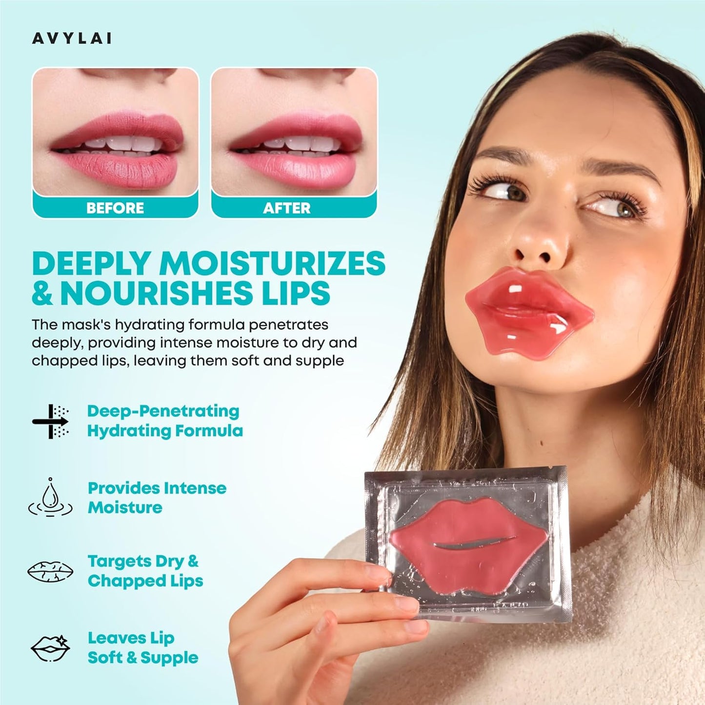 Under Eye Patches(16 Pairs and 2 Lip Masks)-Collagen Eye Gel Pads with Hyaluronic Acid for Puffy Eyes and Dark Circles-Under Eye Mask Patches for Cooling and Relaxation-Vegan and Cruelty-Free