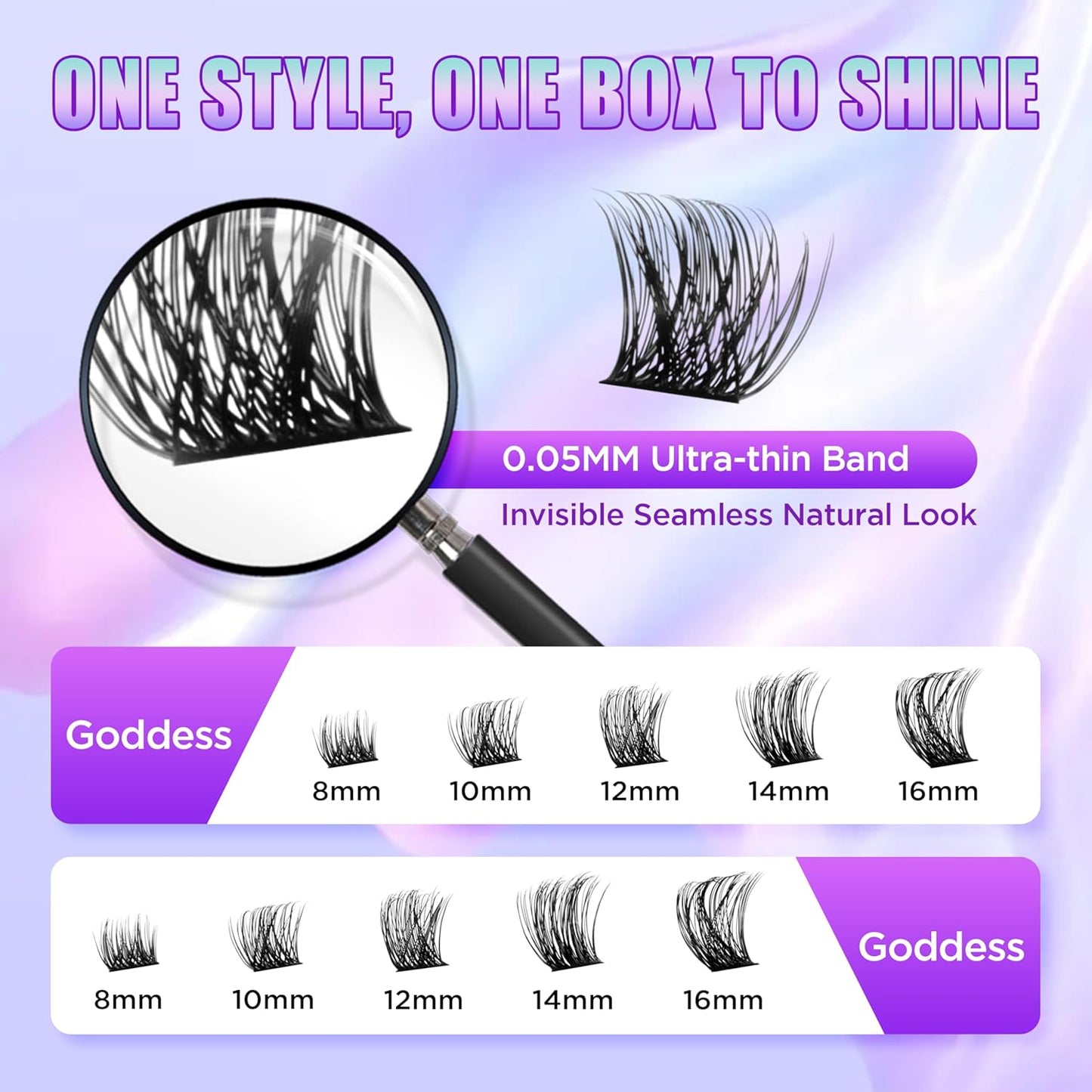 Lash Extension Kit DIY Lash Clusters Kit Eyelash Extensions Individual Lashes Extensions with (Bond,Seal,Tweezers,Remover,120Pcs,Goddess,8-16)