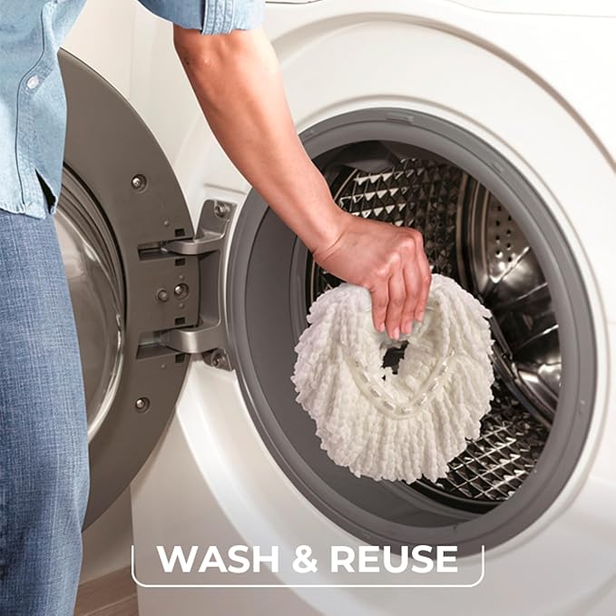 O-Cedar Easywring Microfiber Spin Mop & Bucket Floor Cleaning System with 3 Extra Refills