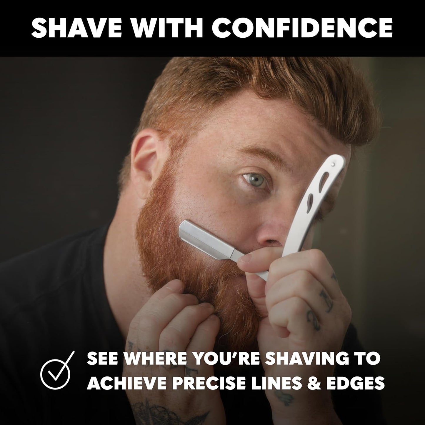 Beard Club Straight Razor for Men & Premium Shaving Gel for Men – Hydrating Mens Shave Cream for Sensitive Skin & Navajas Para Barbero - Barber Straight Edge Razor Kit, 5 Blades, Cedar Scent Gift Kit