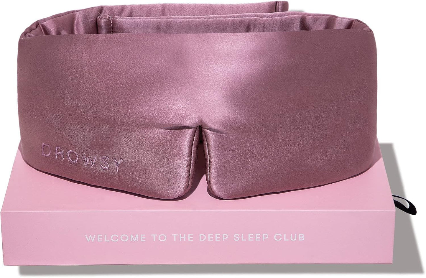 DROWSY Silk Sleep Mask. Face-Hugging, Padded Silk Cocoon for Luxury Sleep in Total Darkness. (Damask Rose)