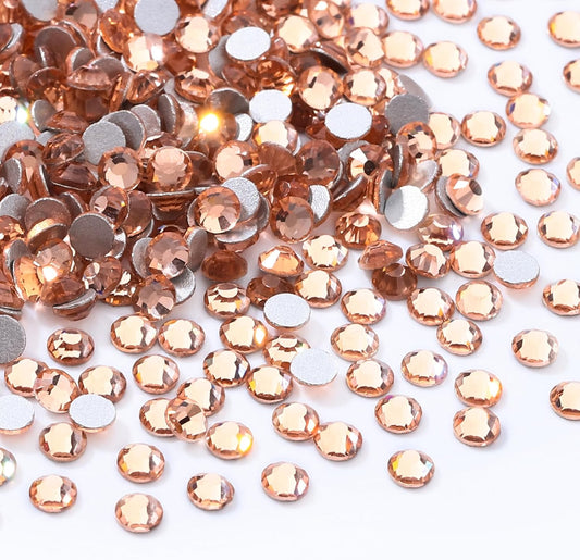 Champagne Flatback Rhinestones, Glass Rhinestones for Nail Art and Craft, Glue Fix, Loose Crystal Gemstones(Champagne, SS4, 1440pcs, 1.5-1.7mm)