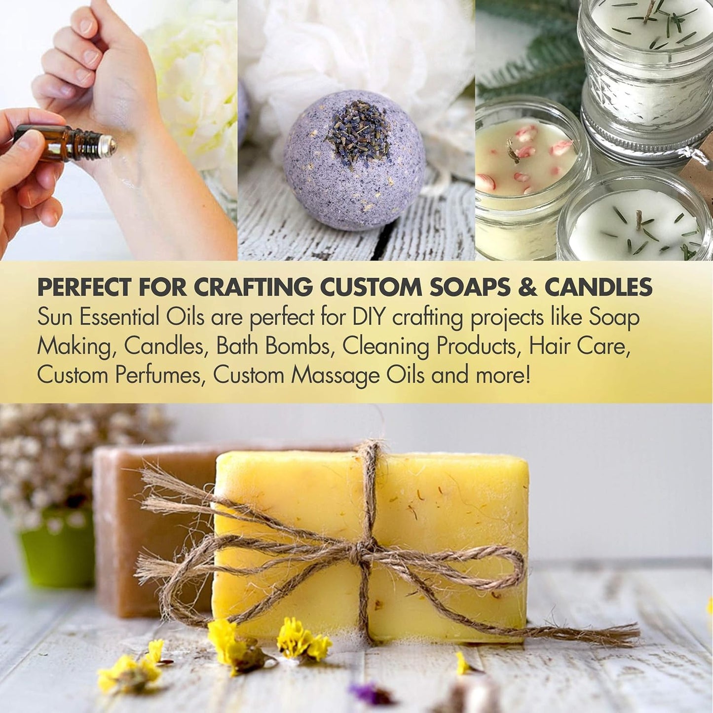 Sun Essential Oils - 16 oz Rosemary Essential Oil for Hair Growth, Skin, Scalp - Drops for Diffuser, Humidifier & Aromatherapy Massage - DIY Candle, Lotion & Shampoo Making - Help Sleep