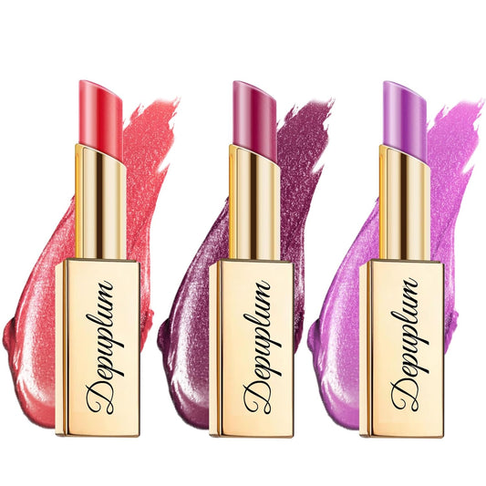 Red Berry Purple Lipstick Set for Women Shimmer Tinted Lip Balm Hydrating Moisturizing Lipstick Cruelty Free Lip Makeup, DM108/109/122