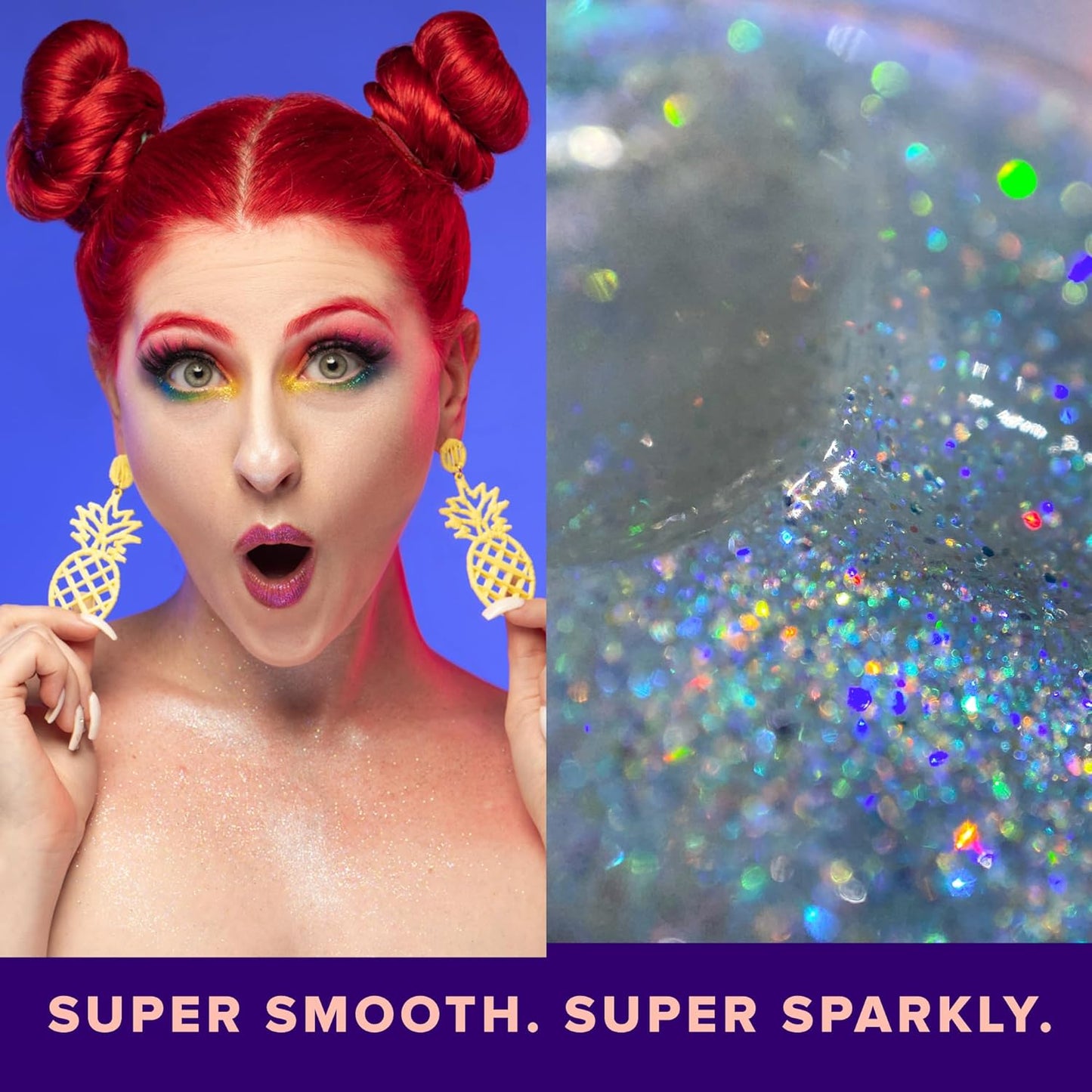 UNICORN SNOT Holographic Face Glitter & Body Glitter Gel: Glitter Makeup, Hair Glitter, Festival Rave and Anime Cosplay, Halloween Costume Makeup - Vegan & Cruelty Free, 1.7 oz Silver Glitter (Disco)