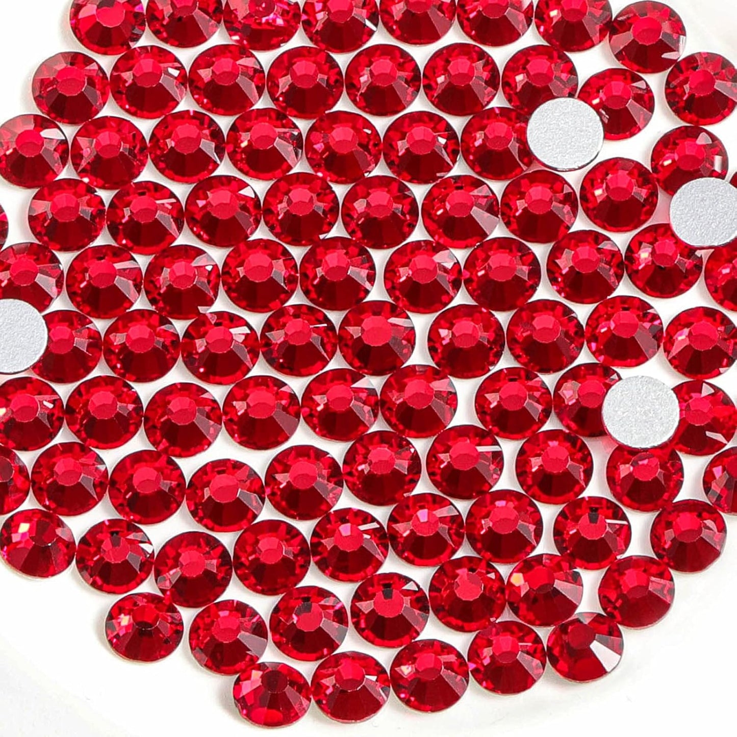 Beadsland 288 Pieces Flat Back Crystal Rhinestones Round Gems,Siam,SS30,6.3-6.5mm