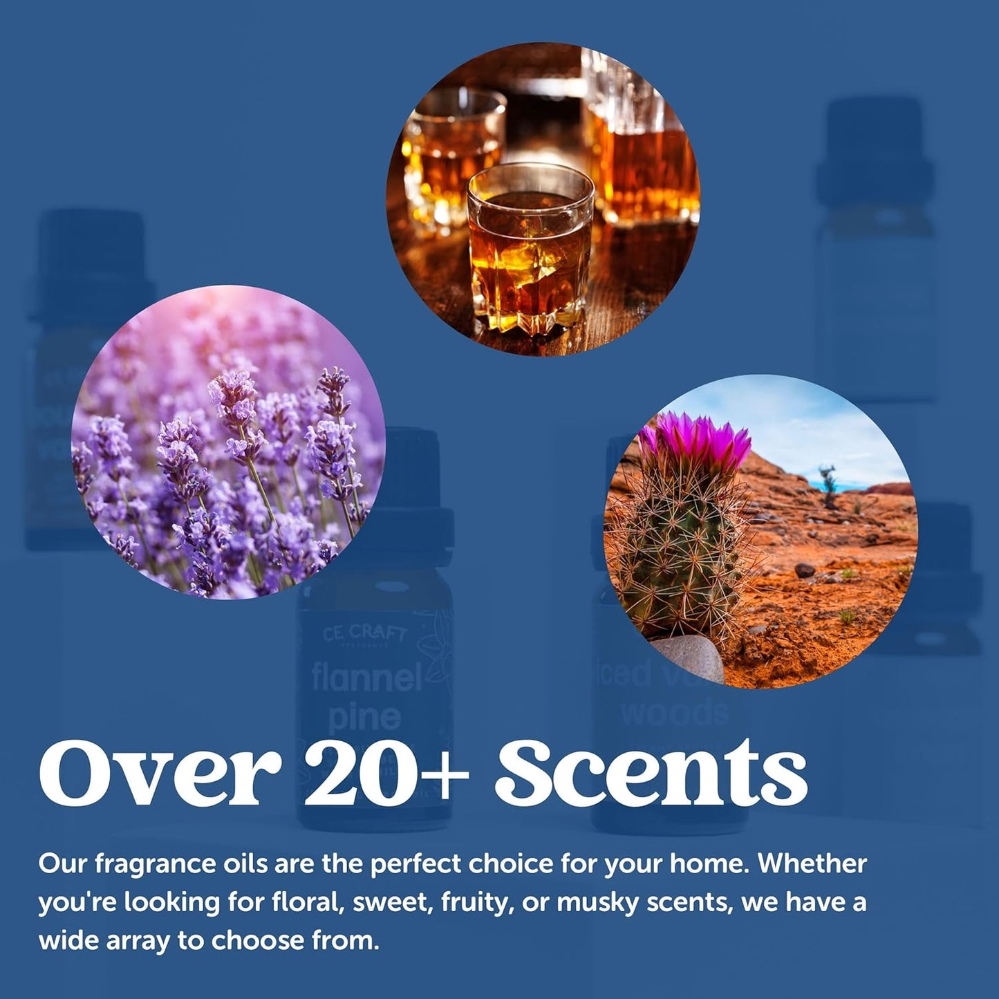 CANDECraftCo Premium Fragrance Oil – Diffuser Oils Fragrances Scented for Home, Candle Soap Making Supplies, Aromatherapy Blends for House (0.34 Fl Oz) (2-Pack, Iced Vanilla Woods)