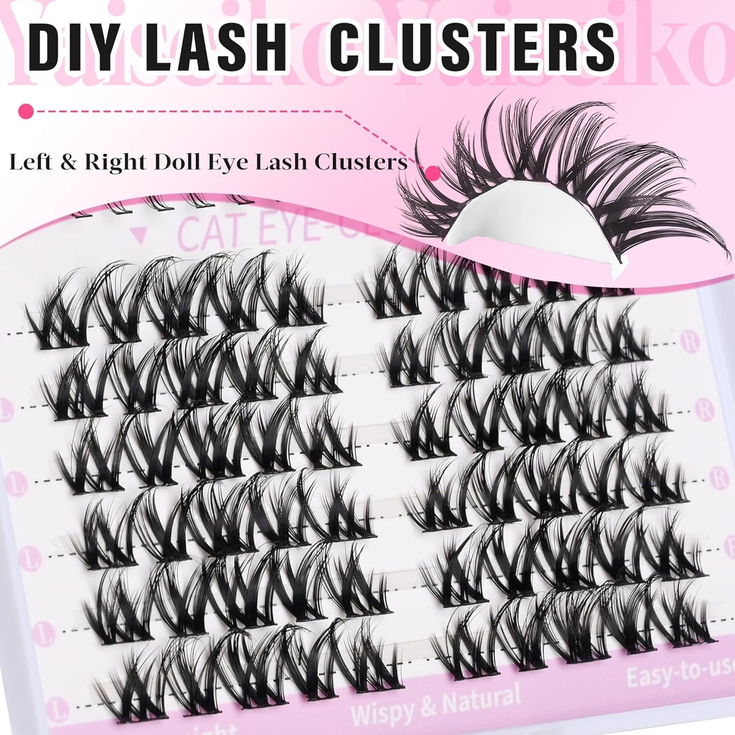 Lash Clusters With Bottom Lash Clusters Doll Eyelashes Cluster Lashes Natural Look DIY Lash Extension Lashes 118 Pcs Left&Right Cluster Eyelashes Extensions Wispy Lashes Fluffy Eyelash Clusters