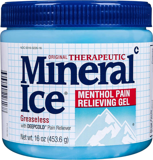 Mineral Ice Therapeutic Pain Relieving Gel, 16 Ounce, Blue, 1 Pound (Pack of 1) (F26083)