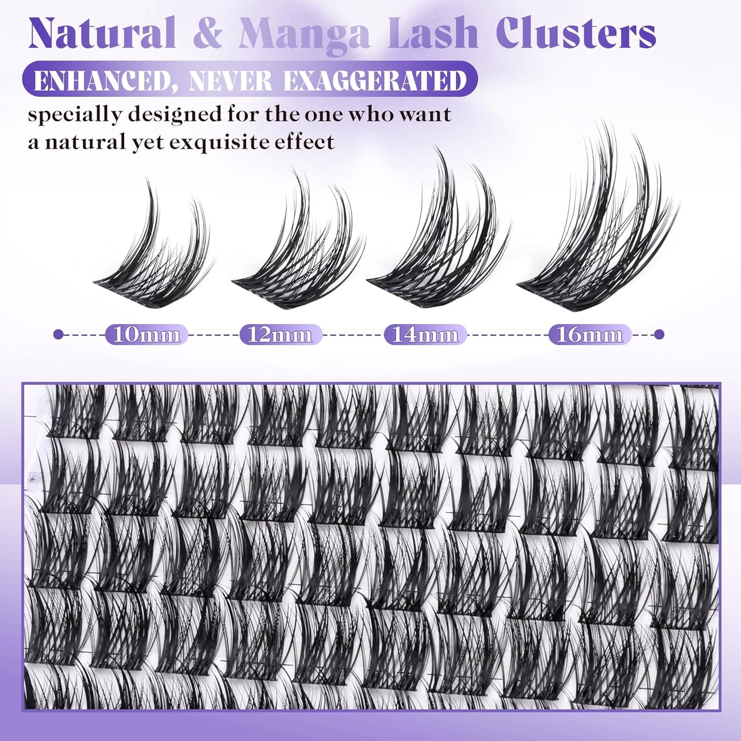 Wispy Cluster Eyelash Extensions Natural Lash Clusters Manga Individual Lashes C-curly Eyelash Clusters 10-16MM Lash Extensions by Newcally