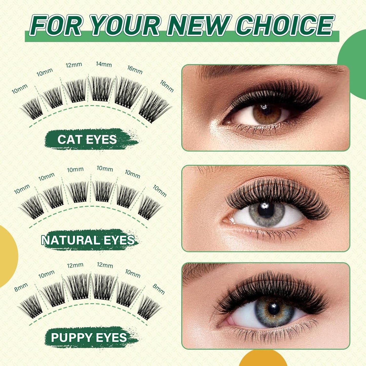 DIY Lash Extension Kit KEYYOU 144pcs Lash Clusters Eyelash Extension Kit with Mascara Brush Bond and Seal Lash Remover Lash Applicators Lash Brush for DIY Lash Extensions (Y12 Kit)