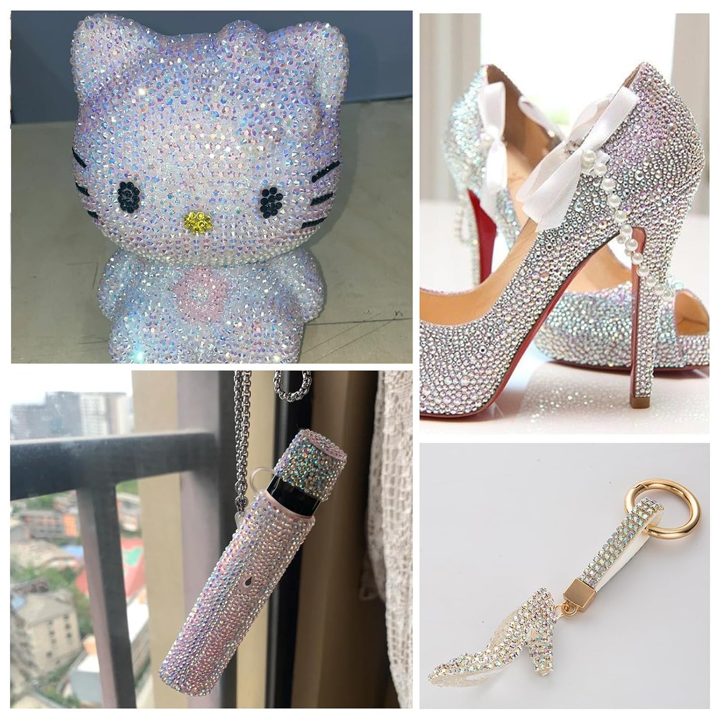 1440Pcs Transparent AB Crystal Rhinestones,Glass Flatback Rhinestones Gemstones Small for Nail Face Makeup Art Crafts Clothes Decoration -(SS6,2.0mm,Transparent AB)