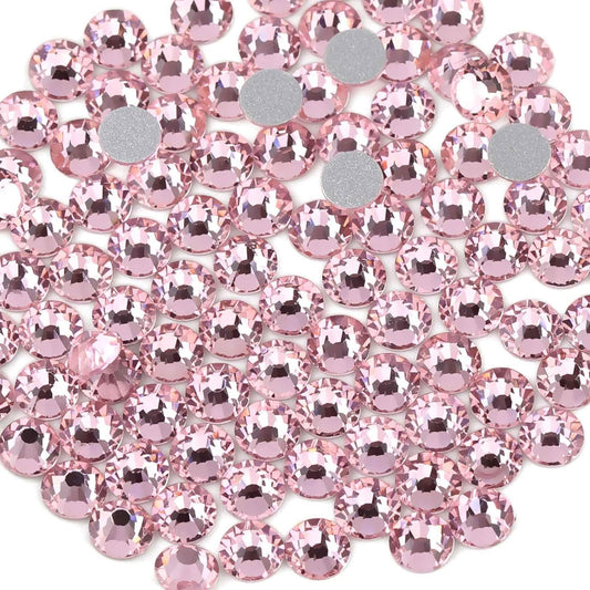 beadsland Flat Back Crystal Rhinestones Round Gems, Light Pink (4.6-4.8mm) SS20/1440pcs