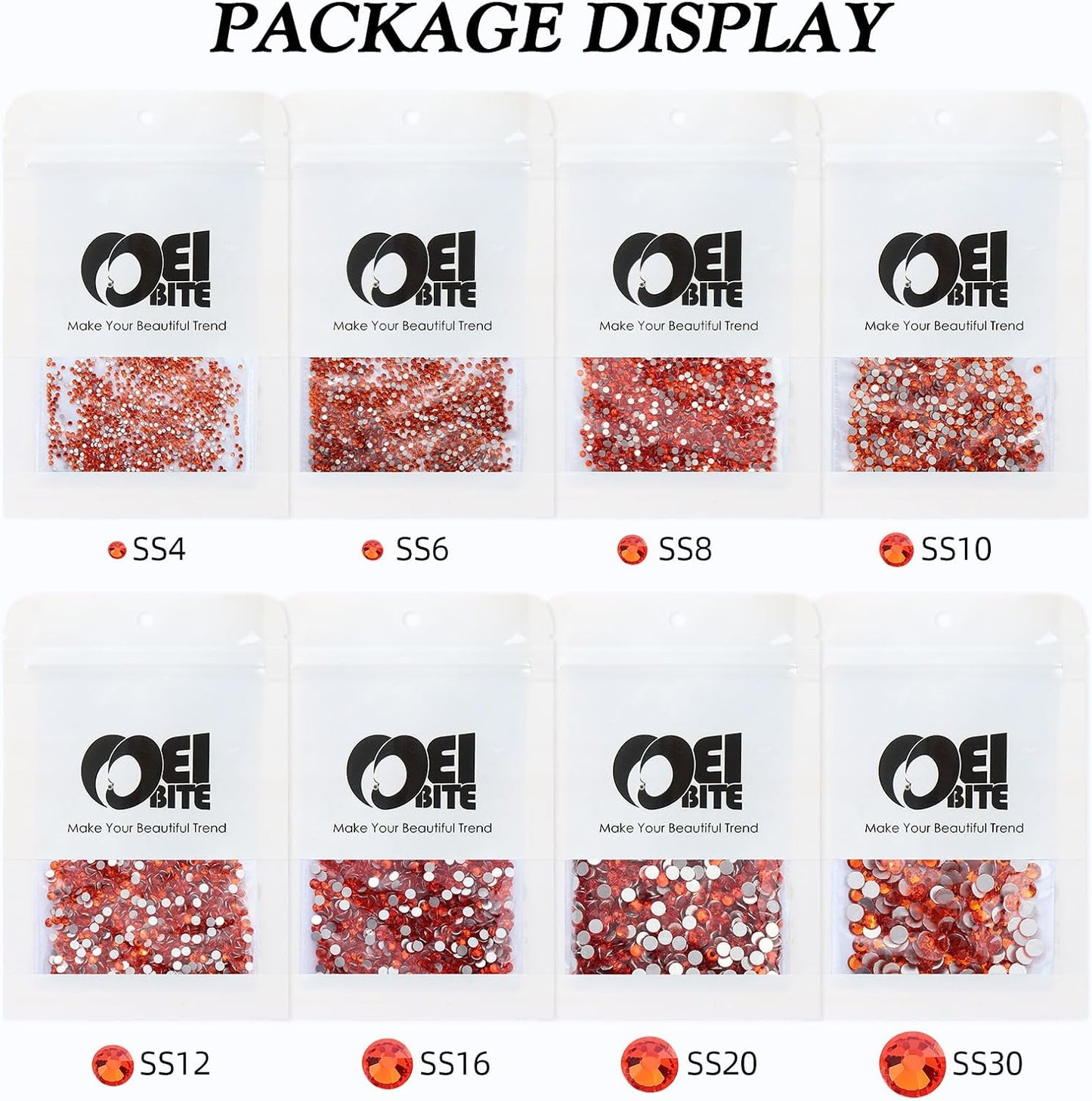 Hyacinth Flatback Rhinestones, Glass Rhinestones for Nail Art and Craft, Glue Fix, Loose Crystal Gemstones(Orange, SS16, 1440pcs, 3.8-4.0mm)