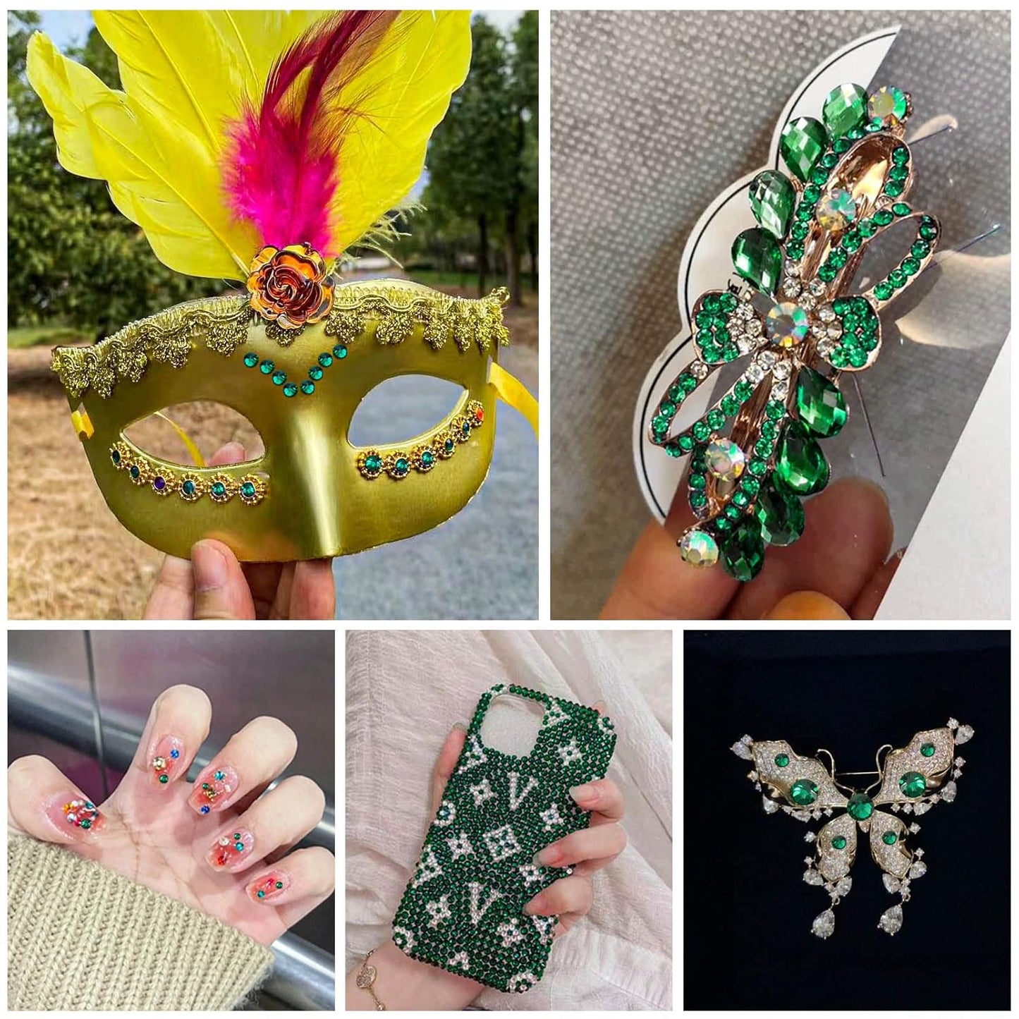 beadsland Flat Back Crystal Rhinestones Round Gems, Emerald (3.8-4.0mm) SS16/1440pcs