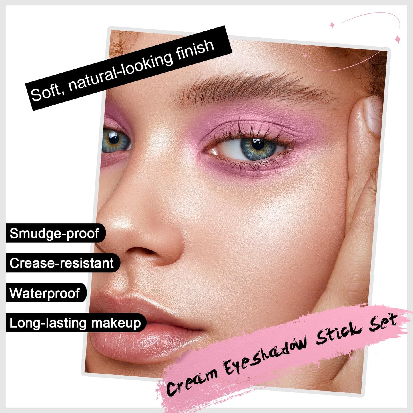 3PCS Eyeshadow Stick, Shimmer and Matte Cream Eye Shadow Brightener Sticks Eyeliner Pencil Crayon, Waterproof Long Lasting Eye Highlighter Stick Makeup (02+03+05)