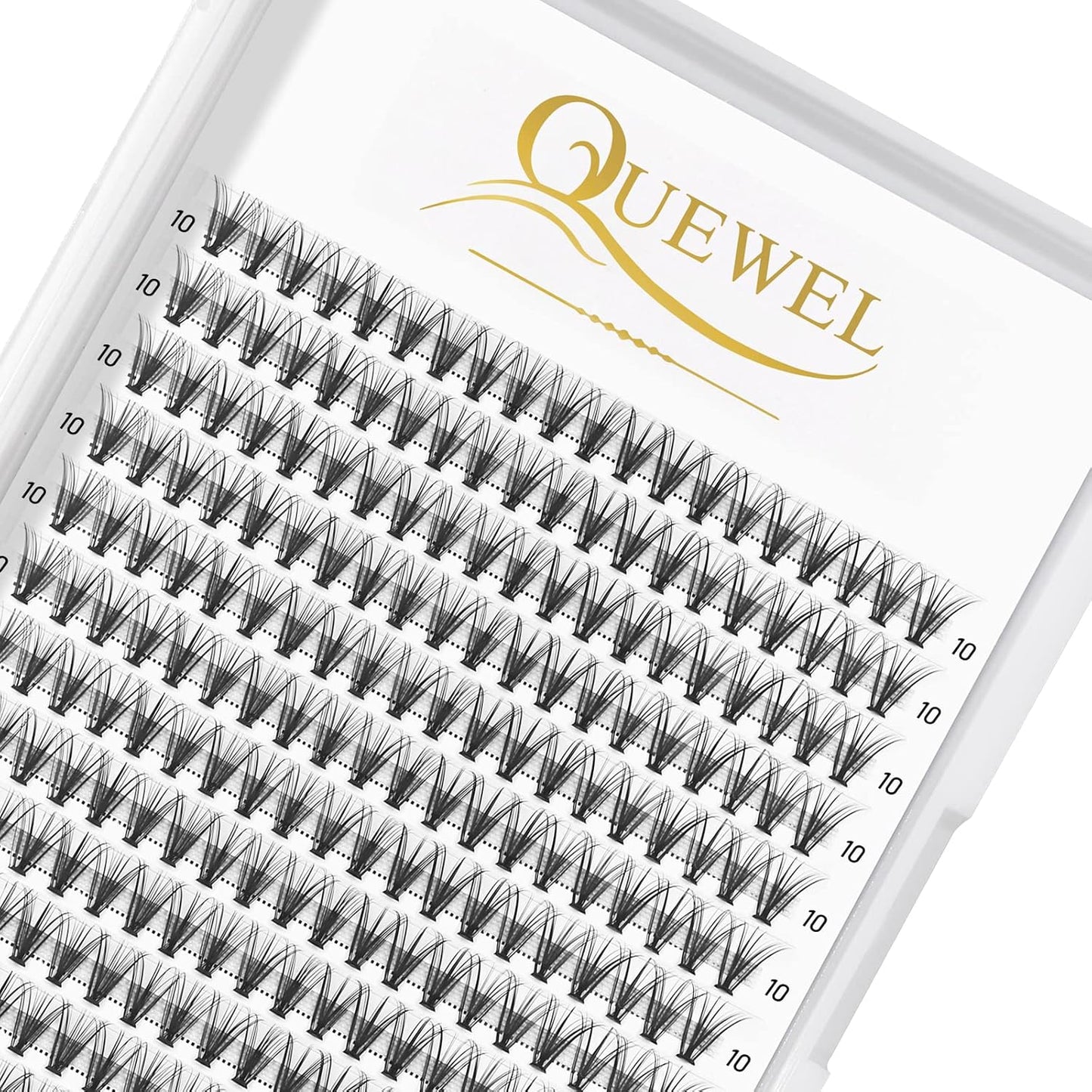 QUEWEL Lash Clusters 240Pcs Cluster Lashes 20D 0.07C Curl 10mm Individual Lashes Soft&Comfortable DIY Eyelash Extension at Home(20D 0.07C 10)