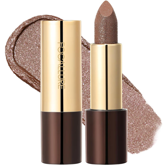 FOCALLURE Glisten Opal Shine Lipstick, High Impact Lip Color, Moisturizing Tinted Lip Balm, Lightweight & Hydrating Formula for Lip Care, COWGIRL