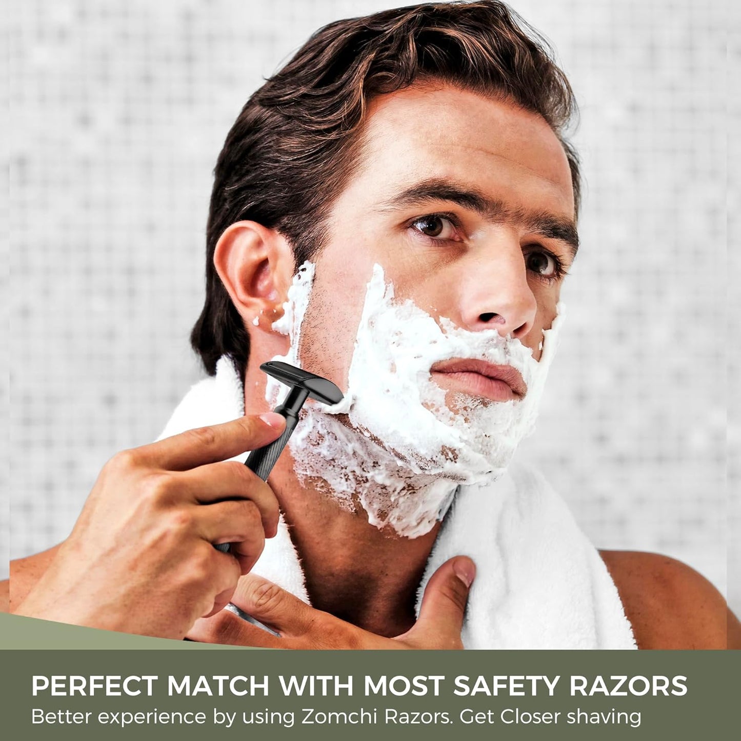 Zomchi Double Edge Razor Blades 2.0, 100 Counts Safety Razor Blades for Shaving, Platinum Stainless Steel Shaving Blades for Men and Women, Fits All Standard Double Edge Razors