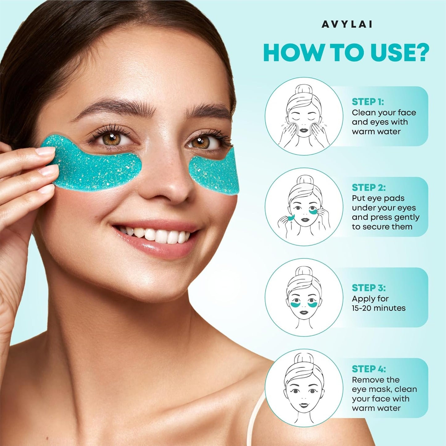 Under Eye Patches(16 Pairs and 2 Lip Masks)-Collagen Eye Gel Pads with Hyaluronic Acid for Puffy Eyes and Dark Circles-Under Eye Mask Patches for Cooling and Relaxation-Vegan and Cruelty-Free