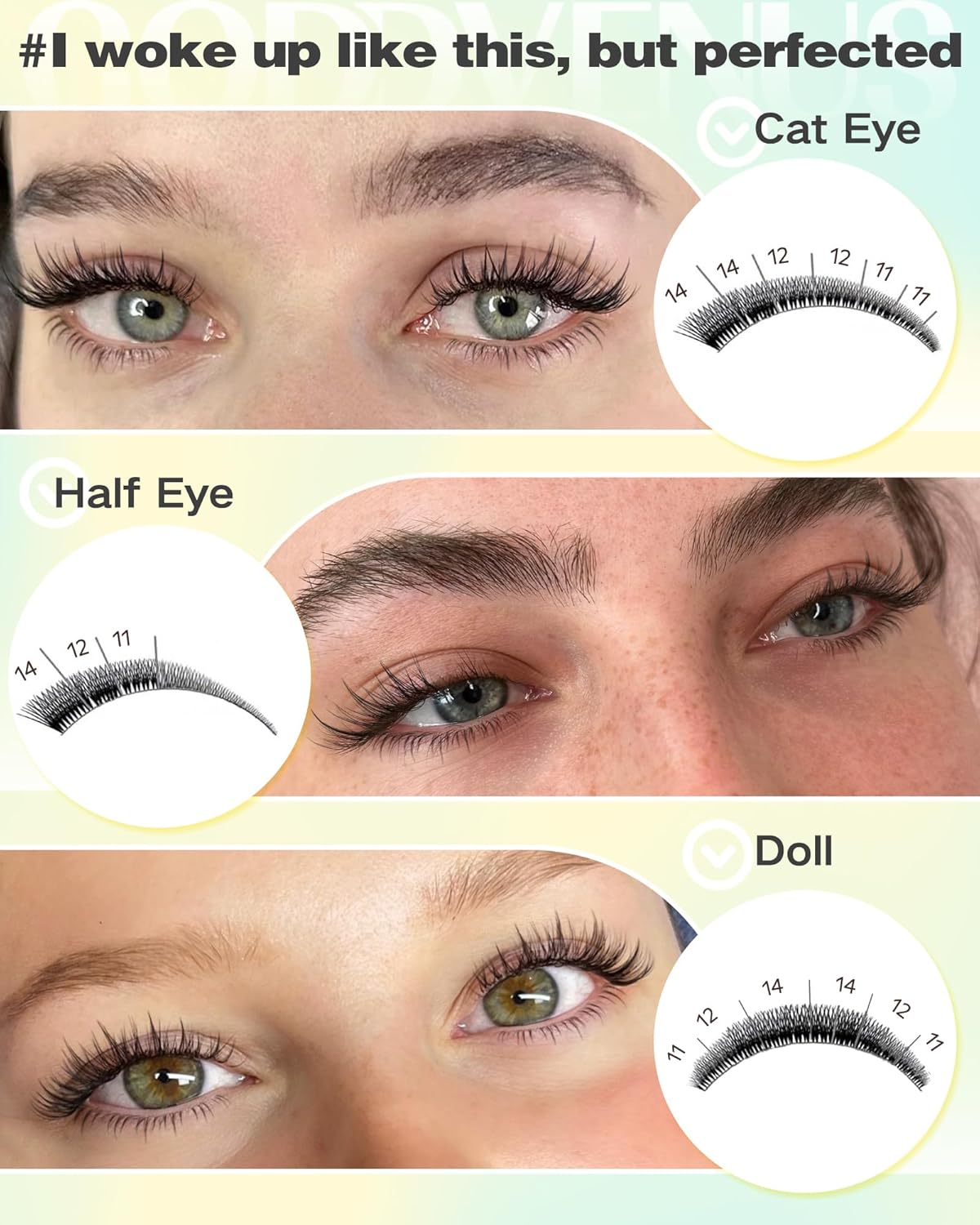 Lash Clusters Wispy Mascara Look Natural Cluster Eyelash Extensions 11-14mm Short Individual Cluster Lashes with Bottom Lash Clusters 168Pcs Eyelashes Clusters for DIY Lash Extensions