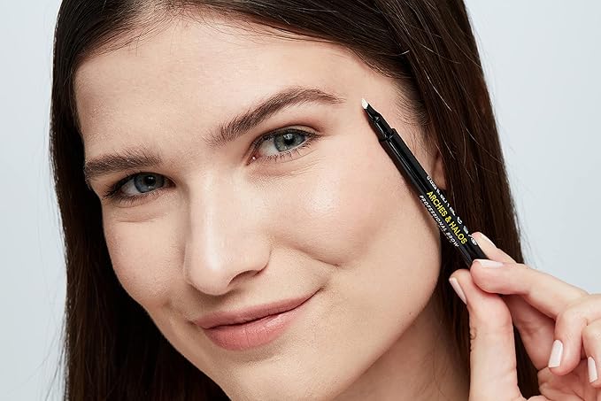 Arches & Halos Microblading Brow Shaping Pen - Fuller, More Defined Brow - Long-lasting, Smudge Resistant, Rich Color - Vegan and Cruelty Free Makeup - Neutral Brown - 0.026 oz