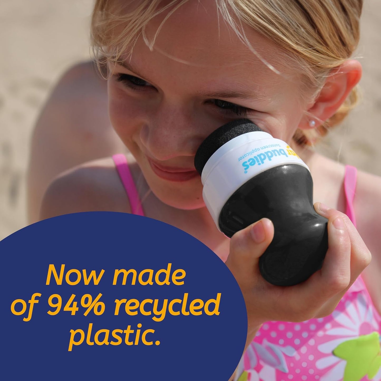 Solar Buddies Sunscreen Applicator - Single Black - Refillable Roll on Sponge Sunscreen, Suncream & Lotion Applicator For Kids, Adults & Families - Holds 3.4fl oz, Perfect Size for Travel